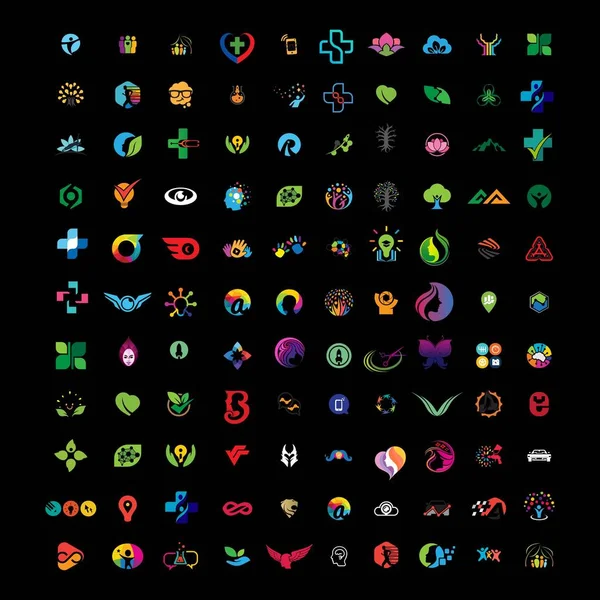Набір Абстрактних Елементів Дизайну Логотипу Векторна Колекція — стоковий вектор