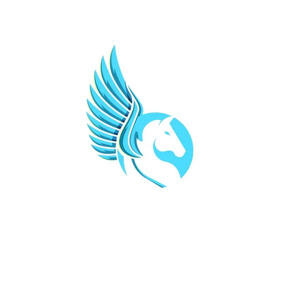 Cavallo Pegasus Animale Business Logo Design Modello Vettoriale — Vettoriale Stock