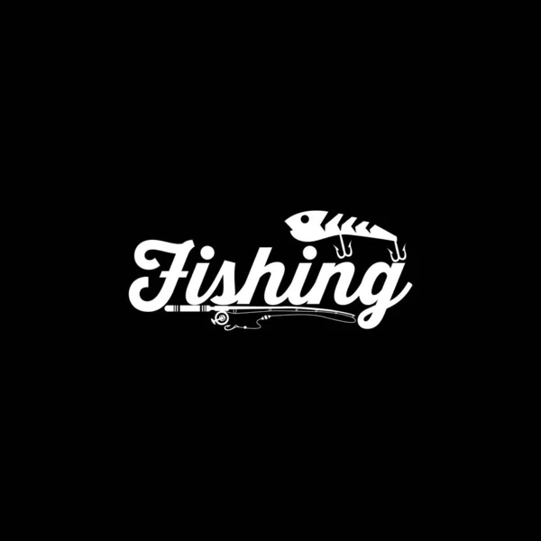 Balıkçılık Logosu Tasarım Vektör Şablonu — Stok Vektör