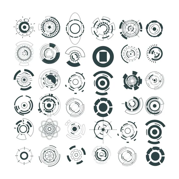 Business Logo Design Vektor Vorlage Mit Hud Kreis Technologie Sammlung — Stockvektor