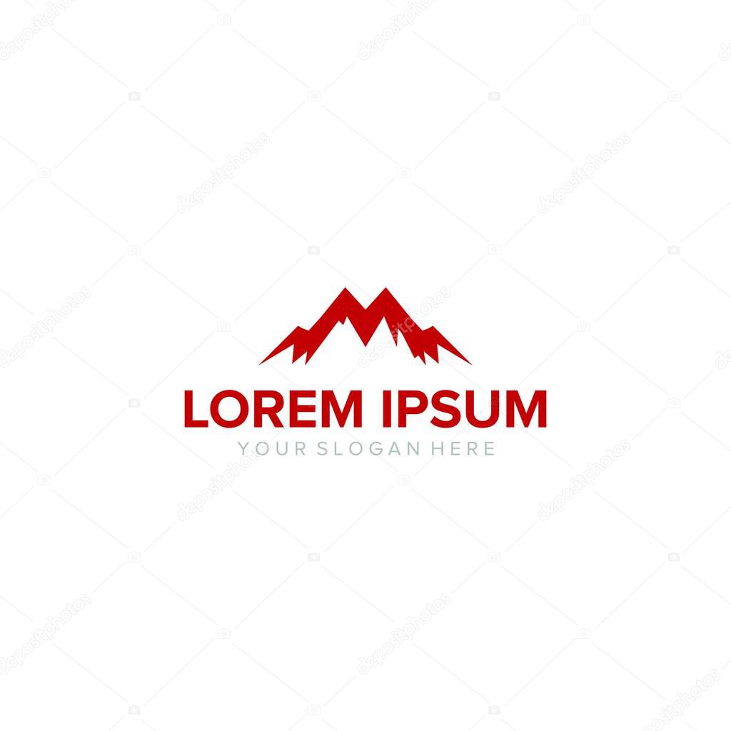 Abstract adventure mountain business logo design vector template