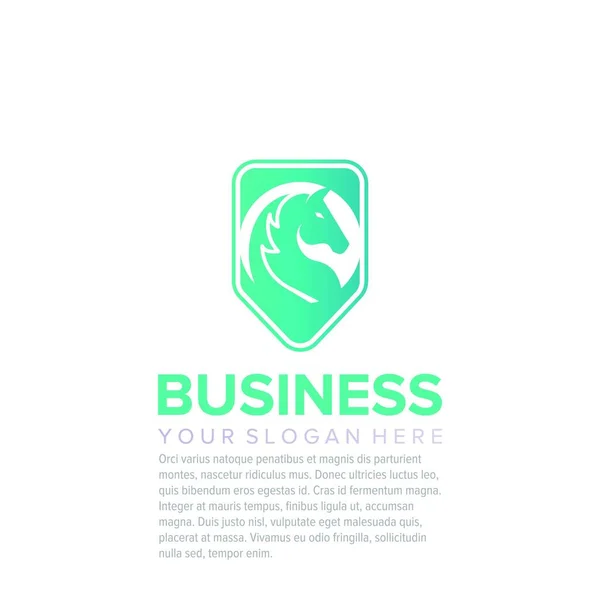 Abstrakcyjny Koń Tarczą Biznes Logo Design Wektor Szablon — Wektor stockowy