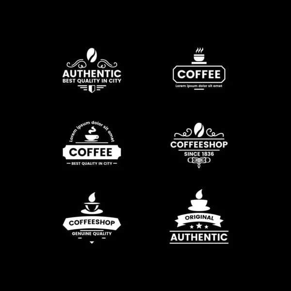 Набор Векторных Шаблонов Дизайна Логотипа Кофе — стоковый вектор