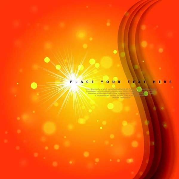 Abstrato Laranja Bokeh Fundo Com Luz Negócio Logotipo Design Vetor — Vetor de Stock