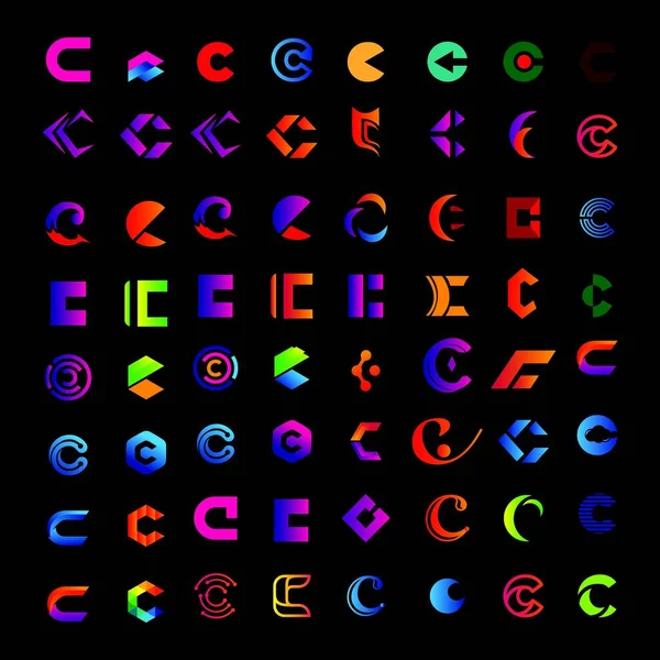 Set Abstract Letter Business Logo Design Vector Template Element — 图库矢量图片