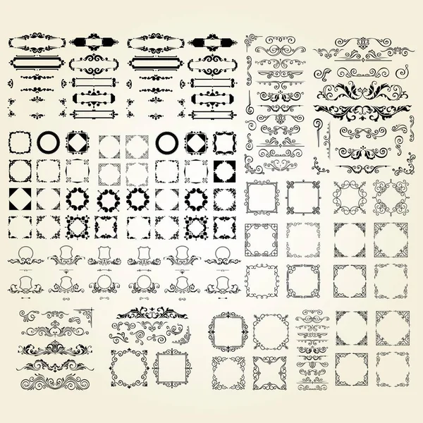 Ensemble Prime Rétro Vintage Cadre Floral Ornement Entreprise Logo Conception — Image vectorielle