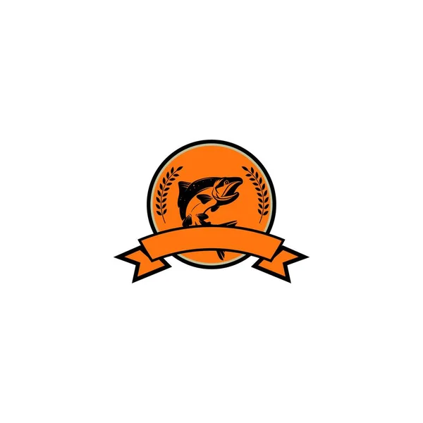 Poisson Badge Entreprise Logo Conception Vectoriel Modèle — Image vectorielle