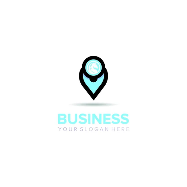 Standort Mit Pferd Abstrakt Business Logo Design Vektor Template Element — Stockvektor