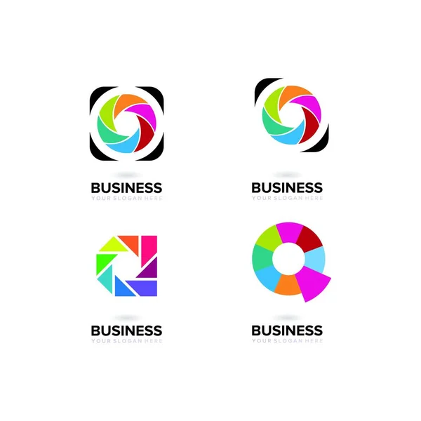 Satz Von Abstrakten Business Logo Design Vektor Template Element Kamera — Stockvektor