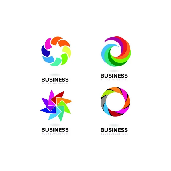 Satz Von Abstrakten Business Logo Design Vektor Template Element — Stockvektor