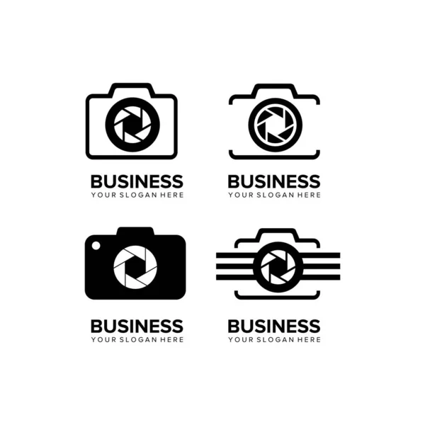 Σύνολο Του Επιχειρηματικού Λογότυπου Της Φωτογραφικής Μηχανής — Διανυσματικό Αρχείο