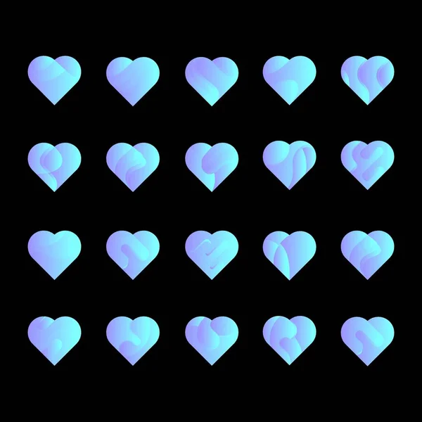 Set Abstract Love Heart Business Logo Design Vector Template — Stock Vector