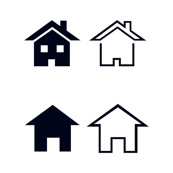 Satz Von Haus Hause Dach Geschäft Immobilien Logo Design Vektor — Stockvektor
