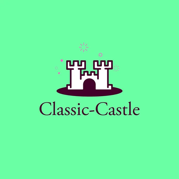 古典的な城ビジネスロゴデザインベクトルテンプレート — ストックベクタ