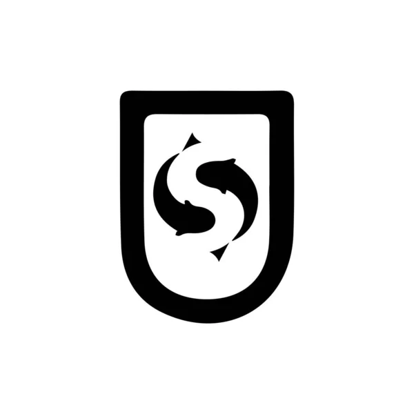 Lettera Con Due Pesci Business Logo Modello Vettoriale Progettazione — Vettoriale Stock
