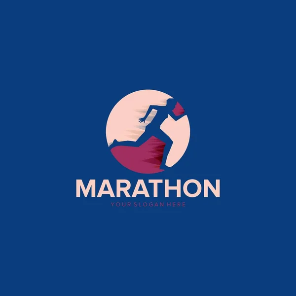 Abstrakte Lauf Marathon Business Logo Design Vektor Vorlage — Stockvektor