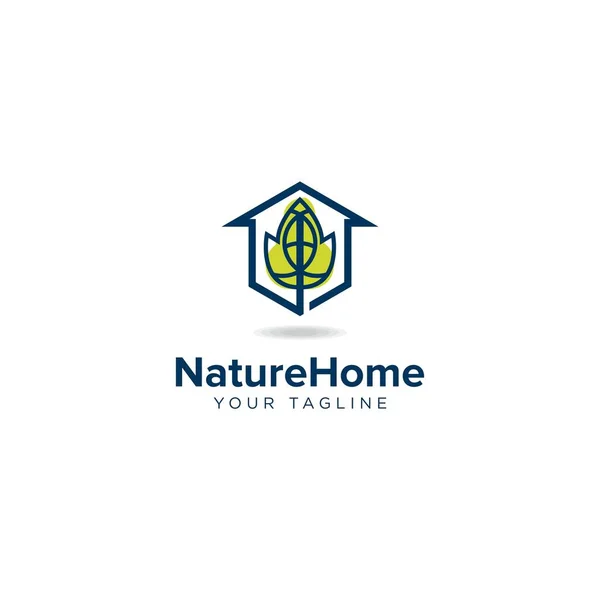 Nature Home Bedrijfsvastgoed Logo Design Vector Template — Stockvector