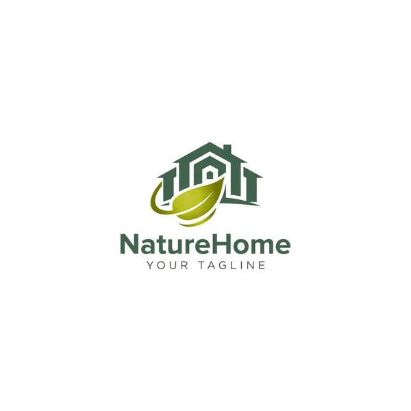 Nature Home Negócio Imobiliário Logotipo Design Vector Template — Vetor de Stock