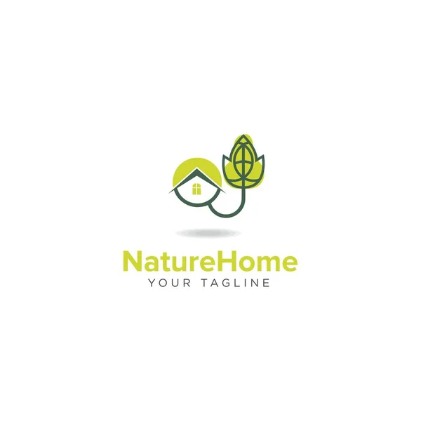 Nature Home Negócio Imobiliário Logotipo Design Vector Template — Vetor de Stock