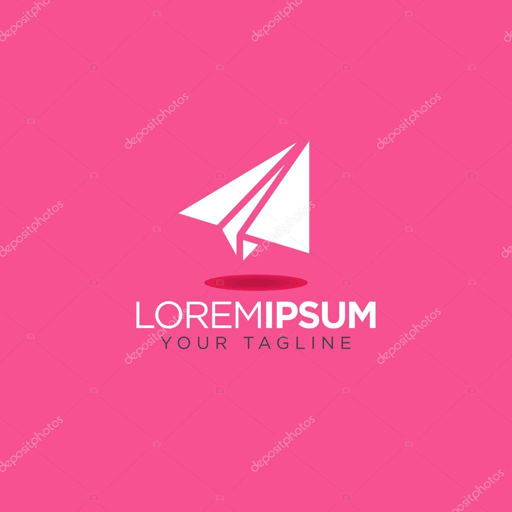 Paper plane business logo design vector template