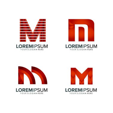M harfi iş logosu tasarım vektör şablonu