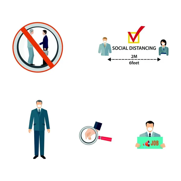 Socialt Avstånd Corona Virus Covid19 Business Logo Design Vektor Mall — Stock vektor