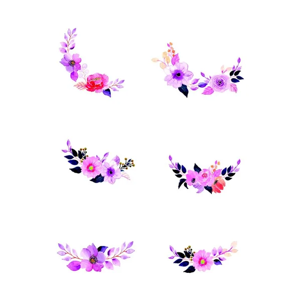 Conjunto Business Flower Handraw Element Logo Design Vector Template — Vetor de Stock