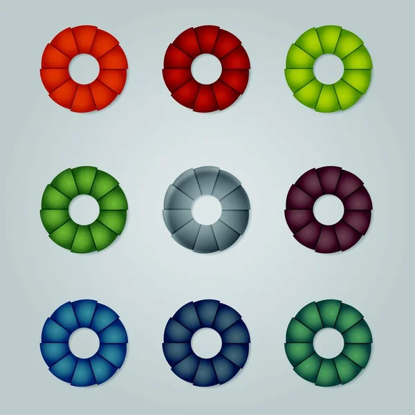 Набір Абстрактних Ділових Кіл Елементів Дизайну Логотипу Векторний Шаблон — стоковий вектор