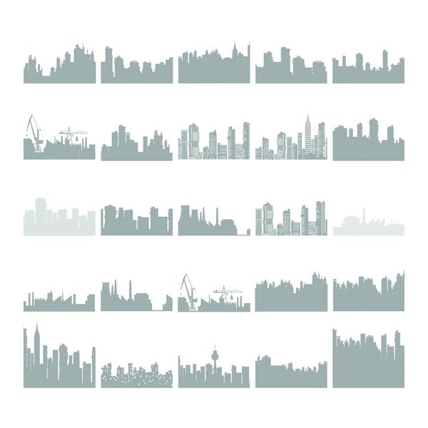 set of business building city element logo design vector template