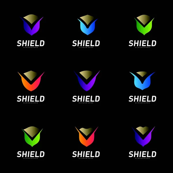 Set Shield Checkmark Business Logo Design Vector Template — Vector de stock
