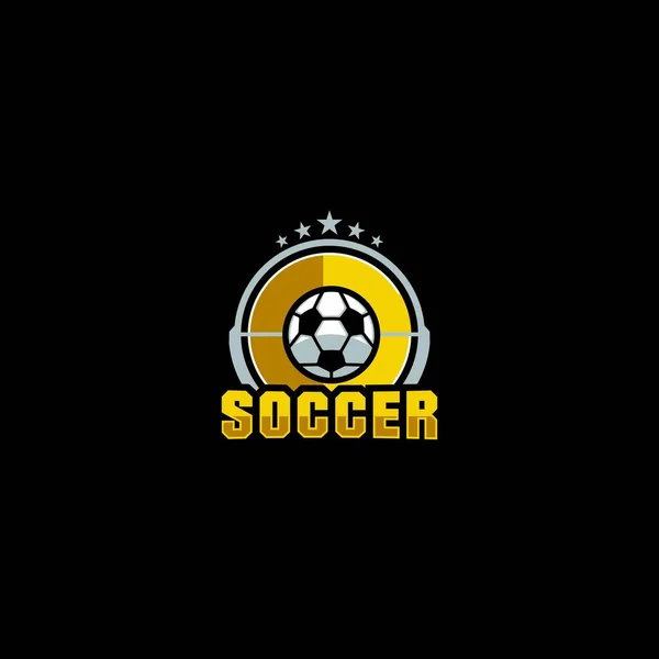 Esporte Futebol Crachá Negócio Logotipo Design Vetor Modelo — Vetor de Stock