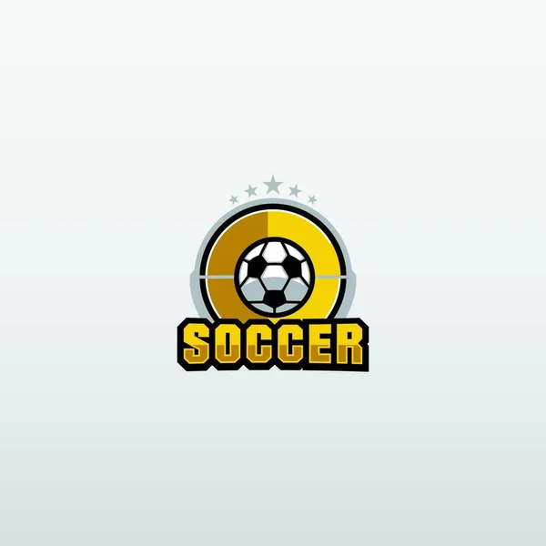 Ποδόσφαιρο Αθλητισμού Σήμα Επιχειρήσεων Λογότυπο Σχεδιασμό Διάνυσμα Πρότυπο — Διανυσματικό Αρχείο