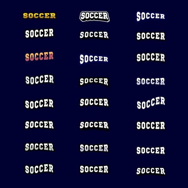 Zestaw Piłka Nożna Tekst Biznes Logo Projektowanie Wektor Szablon — Wektor stockowy