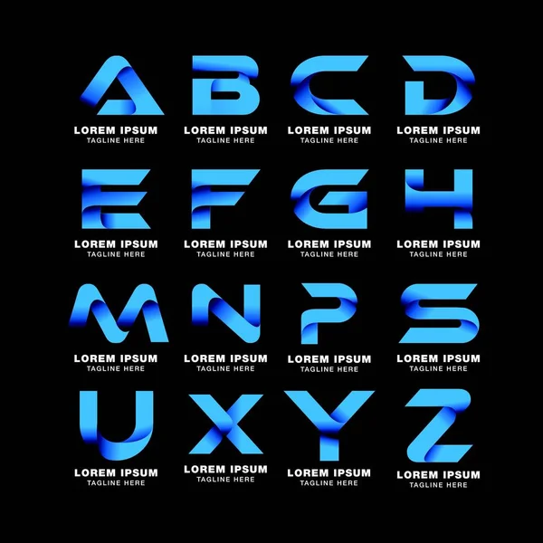 Conjunto Letra Tipografía Empresa Logotipo Diseño Vector Plantilla — Archivo Imágenes Vectoriales