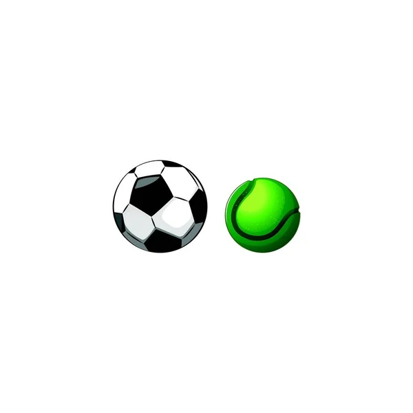 Fußball Und Tennisball Business Logo Design Vektor Vorlage — Stockvektor