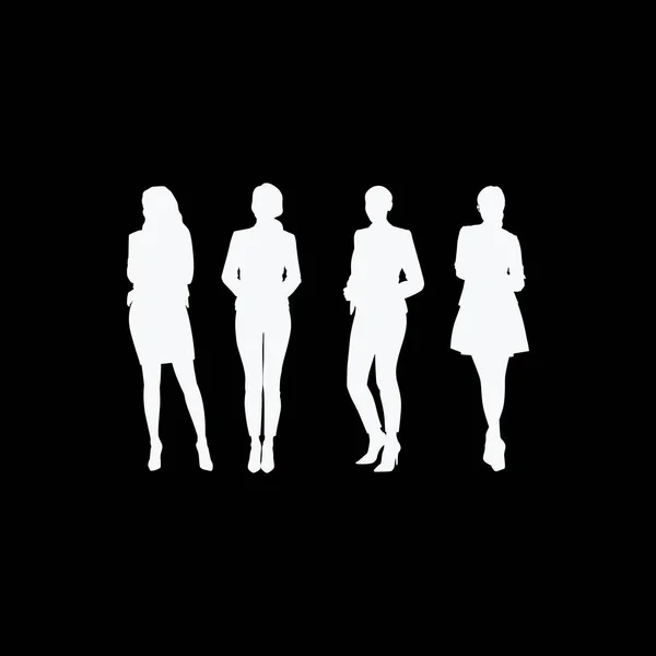 Дамы Женщины Силуэт Дизайн Логотипа Вектор — стоковый вектор