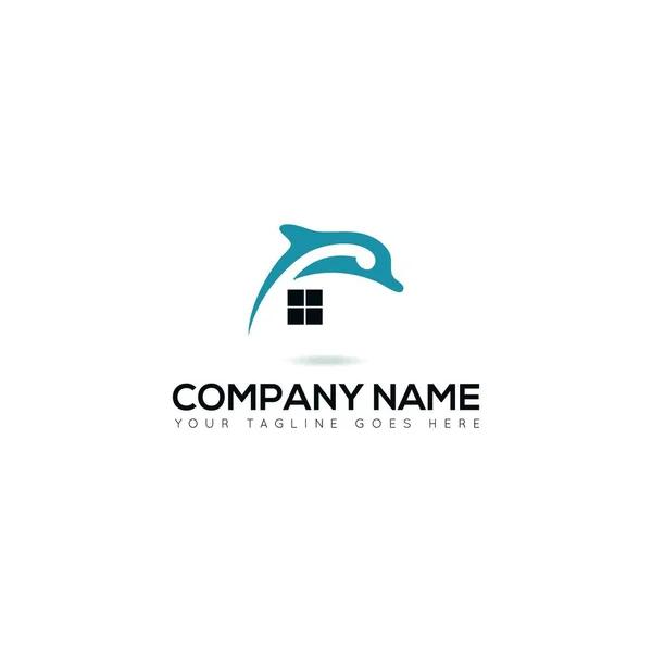 Abstract Dolfijn Business Logo Ontwerp Vector Template — Stockvector