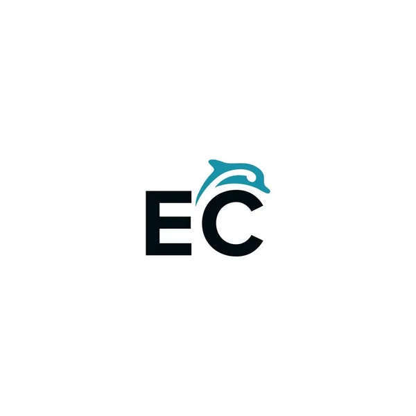 Αφηρημένο Επιχειρηματικό Λογότυπο Δελφινιού Σχέδιο Διάνυσμα Πρότυπο Επιστολή Της — Διανυσματικό Αρχείο