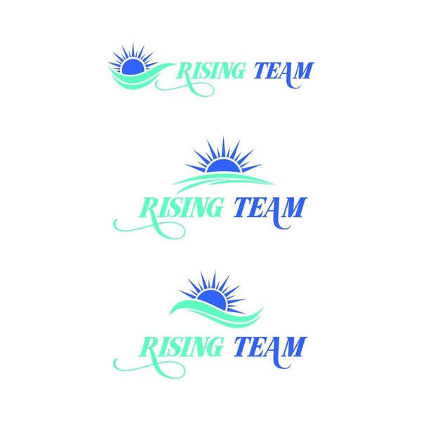 Natur Sonne Steigt Team Logo Design Vektor Vorlage — Stockvektor