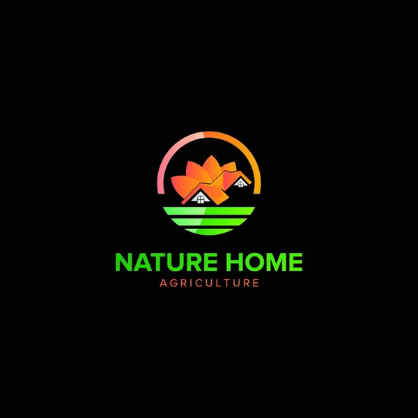 Business Immobiliare Edilizia Con Natura Home Logo Design Vector — Vettoriale Stock