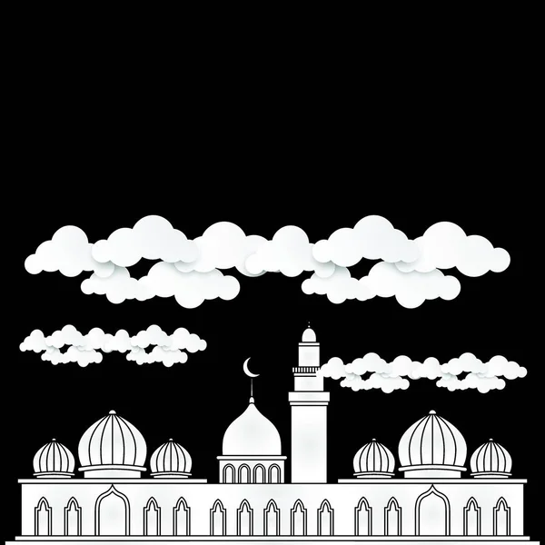 摘要清真寺伊斯兰背景 标志设计矢量模板 — 图库矢量图片