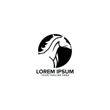 soyut at, iş hayvanı logo tasarım vektörü