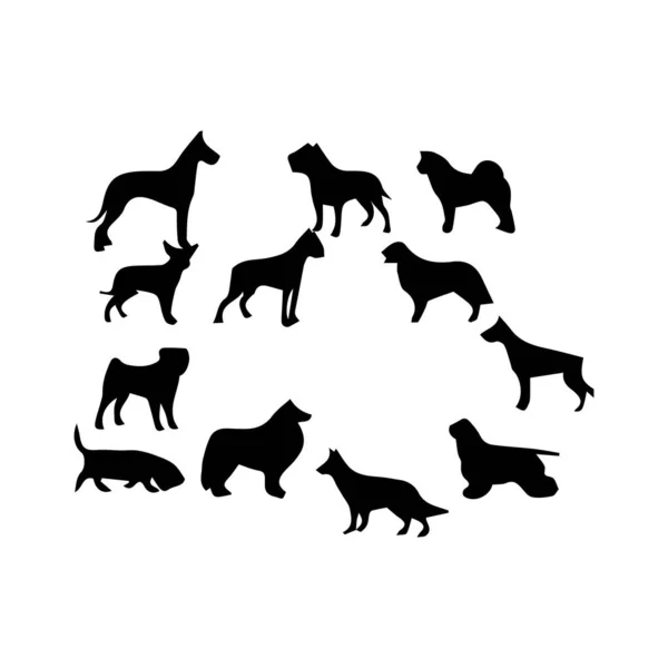 Set Paw Dog Business Logo Design Vector Template Element — Stock Vector