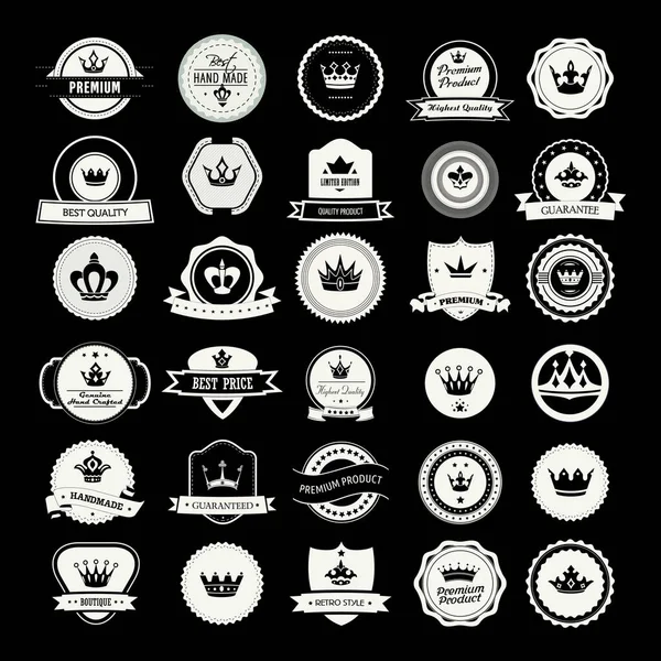 Ensemble Modèle Vectoriel Conception Logo Entreprise Cadre Ruban Badge Vintage — Image vectorielle