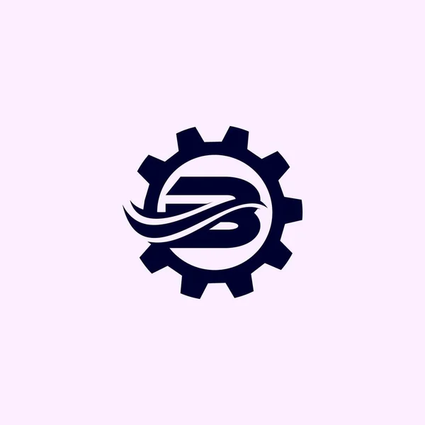 Lettera Con Ingranaggio Vettore Progettazione Logo Aziendale — Vettoriale Stock