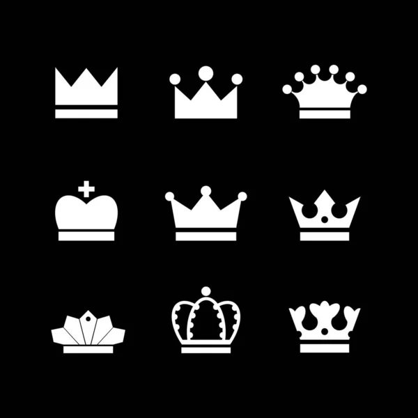 Набір Дизайну Логотипу Коронного Бізнесу Векторний Шаблон — стоковий вектор