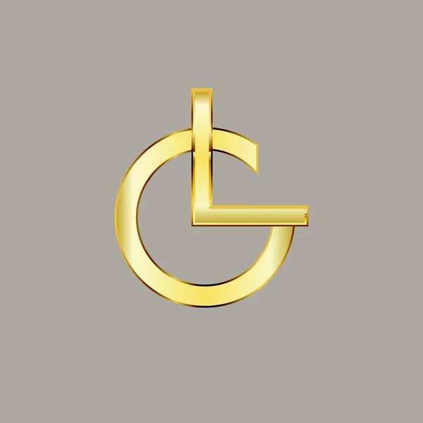 Harfi Altın Logosu Tasarım Vektör Şablonu — Stok Vektör