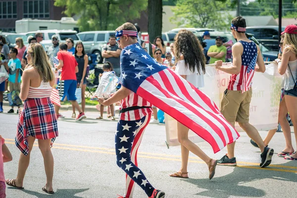 Barrington Eua Julho 2017 Jovem Vestido Com Roupas Patrióticas Vestindo — Fotografia de Stock