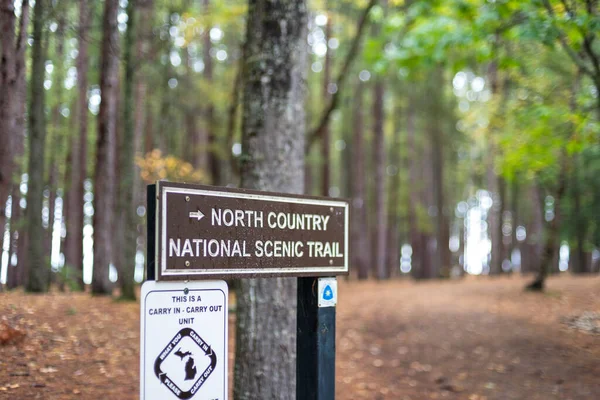 Značka Trailhead Podél National Scenic Trail Nebo Nct Horním Michiganu — Stock fotografie