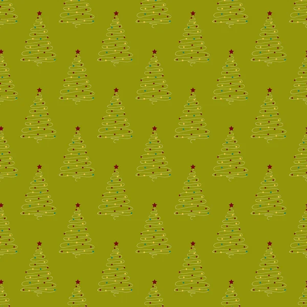 Christmas tree pattern background — Stock Vector